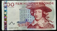Alte Banknote f&uuml;r Sammler, " SCHWEDEN "- ALTER 500 KRONEN SCHEIN - s/ss !!