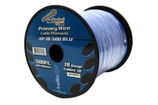 18 Gauge Car Audio Primary Wire (500ft–Blue)– Remote, Power/Ground Electrical
