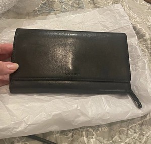 小物 Old COACH Leather Long Wallet Black Snap Coach Black Snap Wallet | eBay
