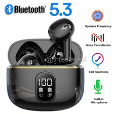 Bluetooth Earbuds Headset 5.3 Wireless LED Display HiFi Sound IPX5 Waterproof US