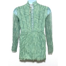 House Of CB Dylan Ivy Printed Mini Dress Large + 10/12 Lace Up Green Mesh Sexy