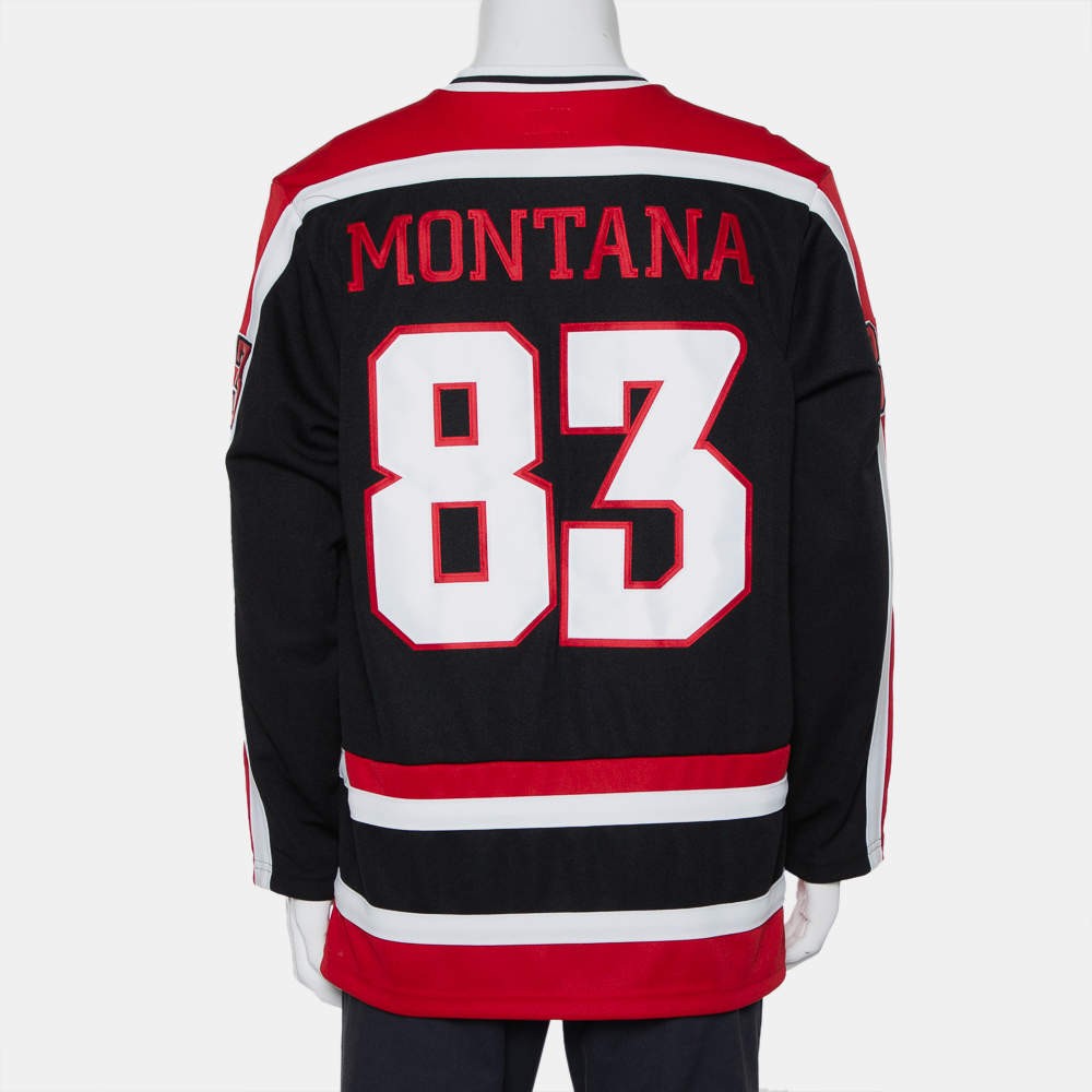 Supreme Black Scarface Embroidered Synthetic Paneled Hockey Jersey 