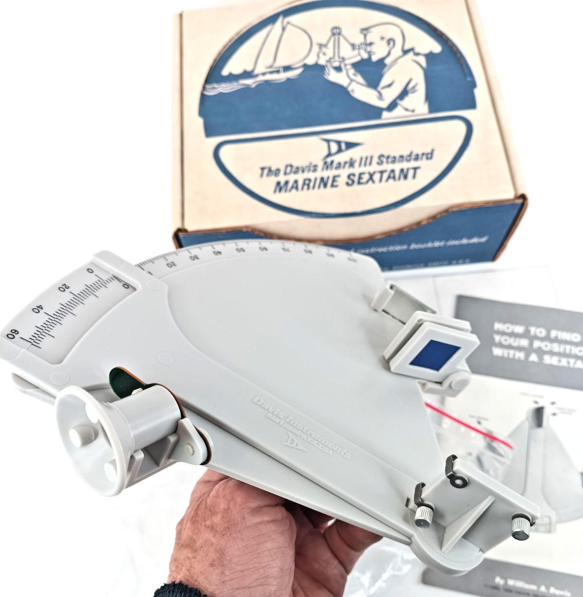 The Davis Mark 3 Marine Sextant With Original Box & Paperwork 1976 Nice!