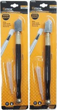 2pc Diamond Glass Cutter Metal Handle Oil Feed Cutting Tool Steel Blade 423004