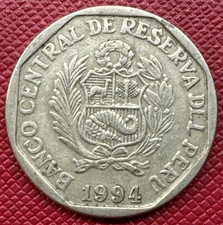 Peru 1994-LIMA Nickel-Brass 1 Nuevo Sol. KM# 308.1