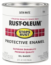 7791502 Protective Enamel Paint Stops Rust 32-Ounce White Satin Finish