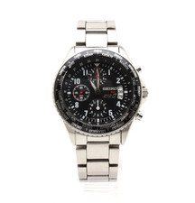 [Quasi Come Nuovo] Orologio Uomo Seiko 7T92-0vg0 Ana Cronografo 42mm Quadrante Nero Quarzo