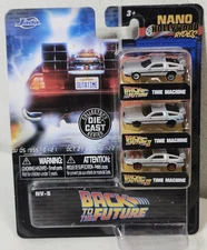 Jada Back to the Future 3-Pack Time Machine Nano Toy Vehicle Hollywood NEW