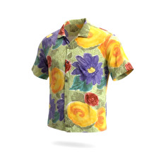 Vintage 90s Jams World Men's Hawaiian Floral Button Up Shirt Size XL Made In USA