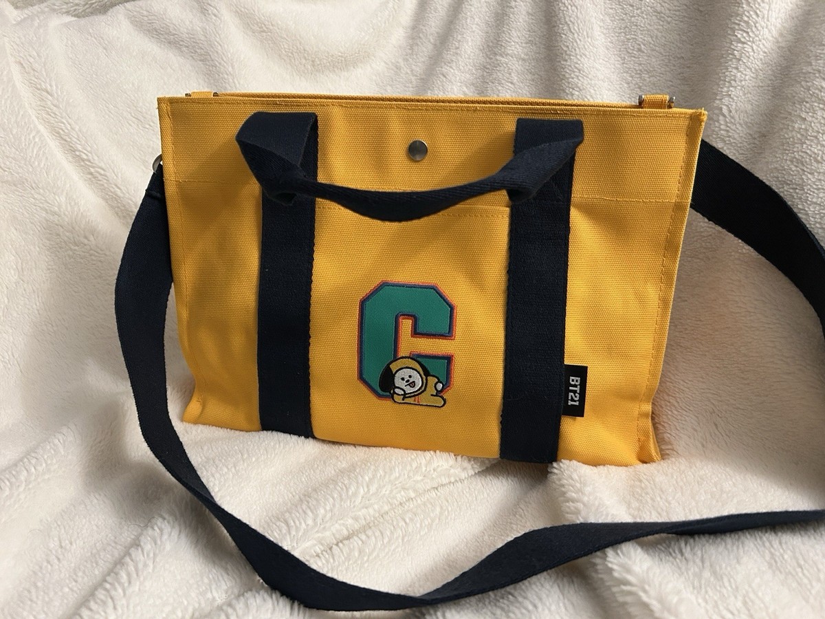 BTS BT21 Chimmy Canvas Varsity Tote Bag Official Goods Asia