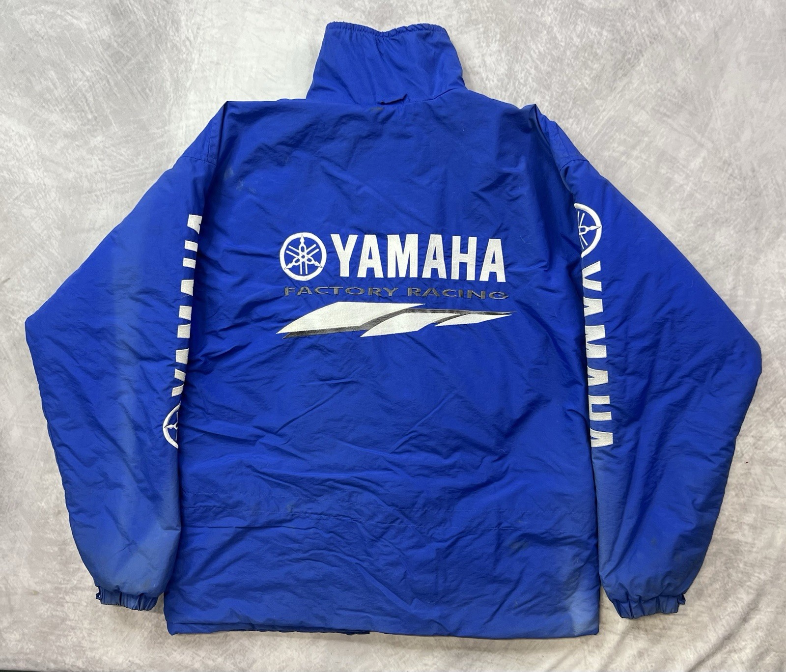 Vintage Yamaha Factory Racing Jacket Size XLarge Blue Zip