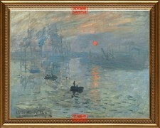 Removable Wall Poster Sticker Claude Monet Impression, Sunrise 730 585mm