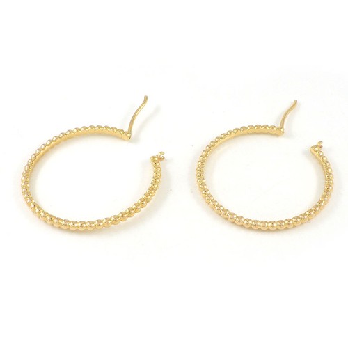 Van Cleef & Arpels Pierced Earrings Perlee Hoop Gold Pearl 750 Rose Gold - Picture 2 of 6