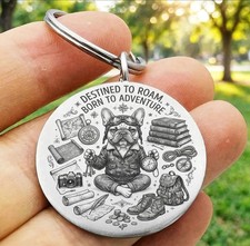 Dog Puppy Pet Animal Kitty Stainless Keychain Art Joke Family Born Adventure