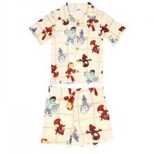 Spidey and His Amazing Friends Boy's Cabana Shirt and Shorts 2-Piece Set Beige