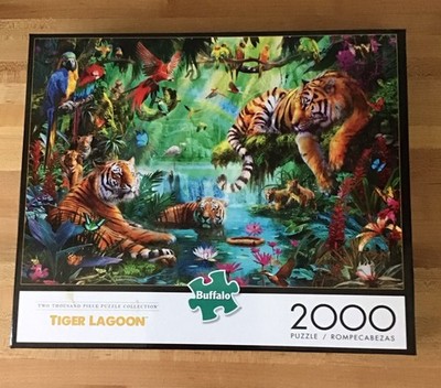 Buffalo Games and Puzzles 2000 Piece Tiger Lagoon COMPLETE