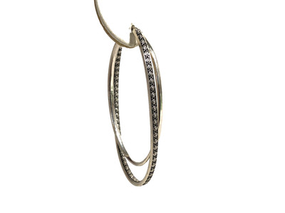 JAI John Hardy Sterling Silver 925 Balance & Harmony Hoop 1 7/8'' SINGLE Earring