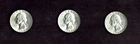1964D  Uncirculated Washington Quarters  - 90% silver   x  3