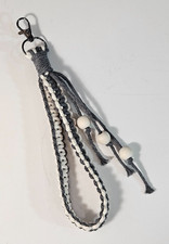 Macrame Wristlet Keychain Keyring Handmade Swivel Clasp Hook Boho Backpack Purse