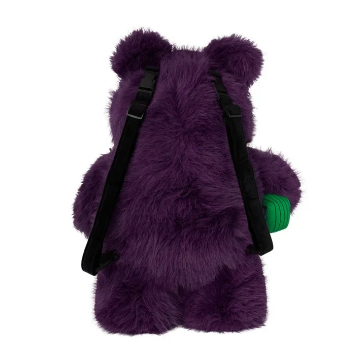 Mochila Sprayground Fur Cray Purple Moneybear🔥Nova Bolsa Preta de Urso de Pelúcia - Imagem 3 de 4