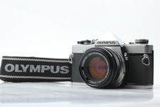  Near MINT Olympus OM-1 Silver Film Camera F.Zuiko AUTO-S 50mm f1.8 Lens JAPAN