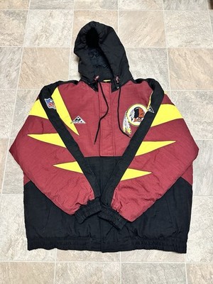 Vintage 90  Apex One NFL Washington Commanders Jacket XL Burgundy Black Yellow