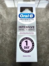 Image of Oral-B Pro 3D Clinical 1 Day Intensive Whitening . Radiant White 75 ml tube .
