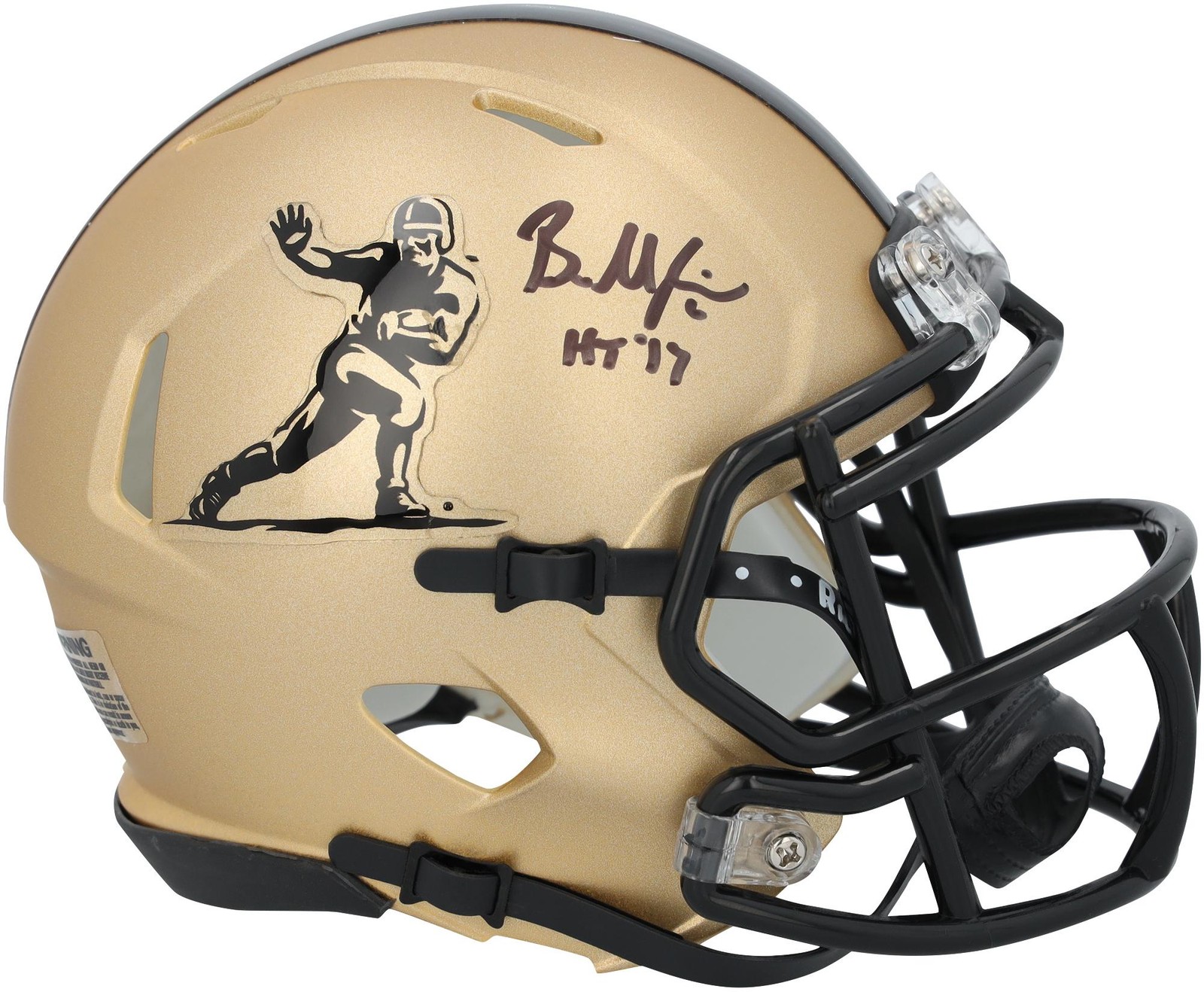 Baker Mayfield Oklahoma Sooners Signed Gold Heisman Speed Mini Helmet w/Insc