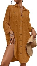 Bsubseach Swimsuit Coverup for Women Bathing Suit Blouse Button Down Shirt Dress