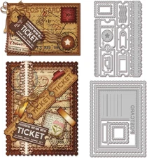 Postage Stamp Cutting Dies for Card Making Lace Postcard Ticket Cut Die for DIY