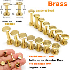 3-25mm Solid Brass Leather Belt Wallet Chicago Screw Nail Stud Bind Rivet