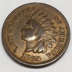 1869 Indian Head Penny Beautiful High Grade Coin Rare Date