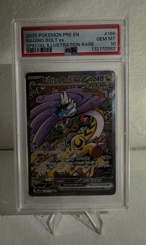 Pokémon TCG Raging Bolt EX Prismatic Evolutions Holo Card 166/131 PSA 10