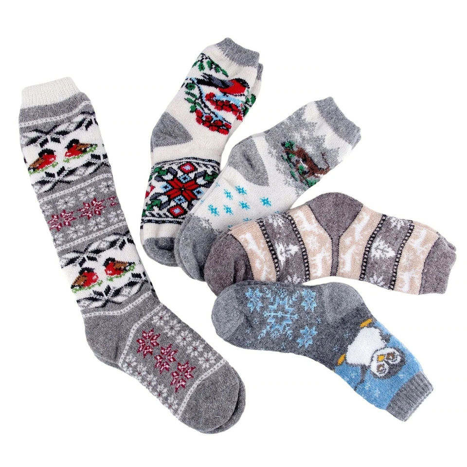 Calcetines de lana Bullfinch para mujer hechos a mano rusos cálidos suaves invierno tejidos calcetines (7-9) Foto 3 de 4