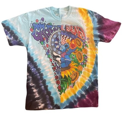 Grateful Dead Liquid Blue Split Tie Dye Shirt M Custom Rework Vintage Style