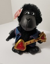 New Plush Gorilla Playing Guitar Singing "Wild Thing" 9" Tall VTG Dan Dee Video