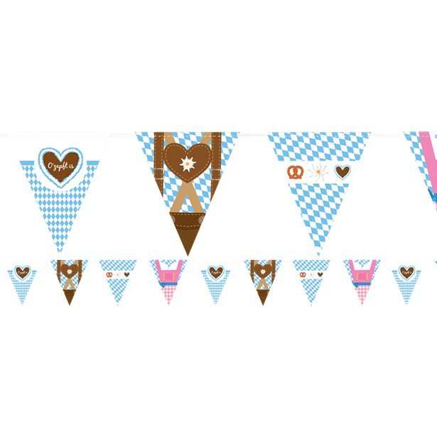 OKTOBERFEST GERMAN BAVARIAN THEMED PLASTIC BUNTING FOR BIRTHDAY PARTIES!