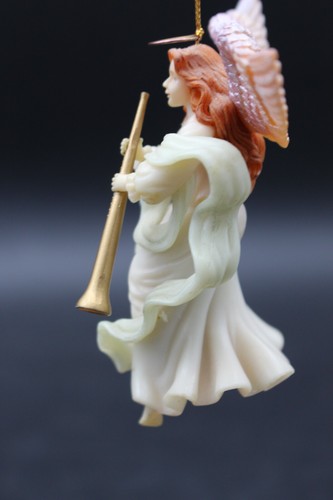 Adorno de Navidad Vintage 1997 Lustre Fama Ángel Tocando Cuerno - Imagen 2 de 5