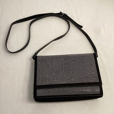Badgley Mischka NWT Crystal Embellished Microsuede Crossbody