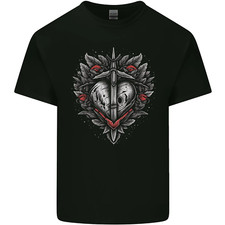 Fantasy Heart  Sword Mens Cotton T-Shirt Tee Top
