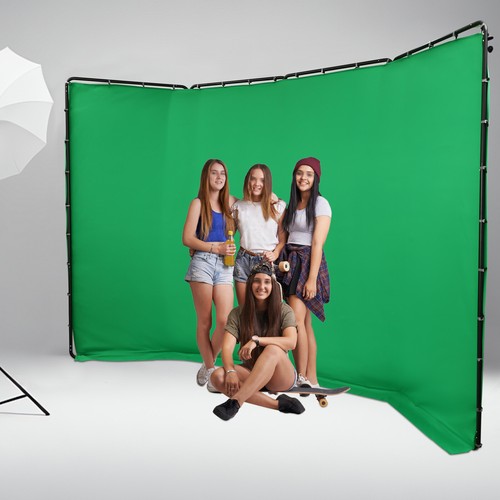 4m*2.4m Backdrop Stand Rectangular w/ Green Cloth For Photo Studio Modern - Picture 23 of 24