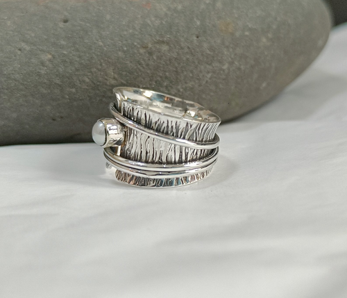 Perlen Spinner Ring 925 Sterling Silber Handarbeit Schmuck Geschenk zur Hochzeit KE-197 - Bild 2 von 7