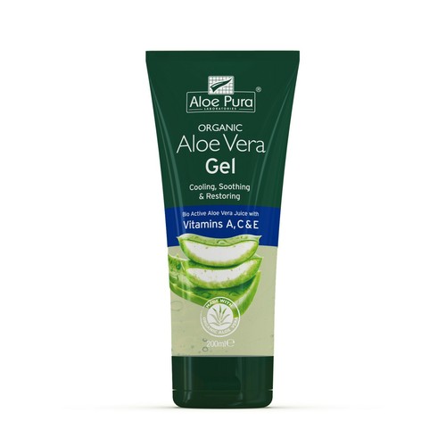 1 Packung Aloe Pura Aloe Vera Bio Gel mit Vitaminen A C & E - 200ml - Bild 1 von 3
