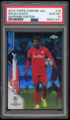 2019-20 Topps Chrome UEFA UCL Sapphire - SEKOU KOITA #78 - Rookie (RC) - PSA 10