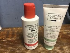 christophe robin paris regenerating shampoo 2.5 oz  hydrating melting mask 1.3