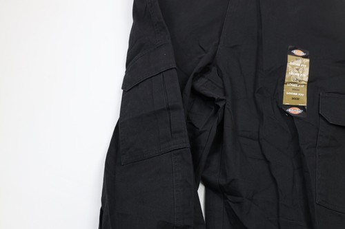 Deadstock Vtg Dickies Mens 34x32 Spell Out Loose Fit Wide Leg Cargo Pants Black - Picture 5 of 10