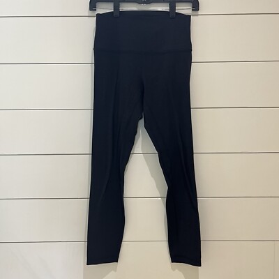 Lululemon Align Pant II 25  Womens 6 Polar Shift Emboss Black EUC W5BYYS