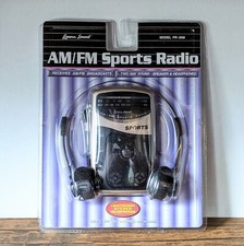 Vintage - 1997 Lenoxx AM/FM Sports Radio PR-35M, w/ Headphones Sealed