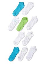 Fruit of the Loom Girls Little Everyday Essential Cushion Low Cut Socks 10
