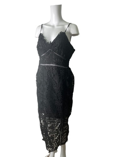 BOOHOO Bodycon Midi Dress Size Large 16 Black Lace Panel Womens NEW EU44 RRP £29 - Picture 7 of 14